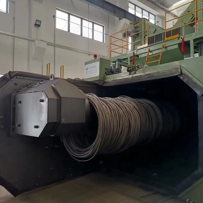 Μεγάλη καθαρότητα μονό σταθμό Wire Rod Coil Shot Blasting Machine με αυτόματο έλεγχο