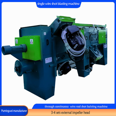 37/30/22 Kw/Piece Blast Wheel Power Single Strand Online Wire Rod Shot Blasting Machine Ηλεκτρονική μηχανή για την εκτόξευση συρματόπλεγματος