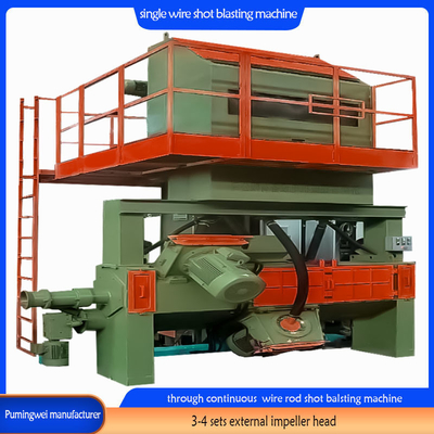 37/30/22 Kw/Piece Blast Wheel Power Single Strand Online Wire Rod Shot Blasting Machine Ηλεκτρονική μηχανή για την εκτόξευση συρματόπλεγματος