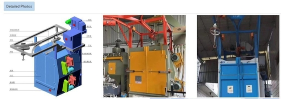 800*1100mm Προσαρμοσμένο Hook Shot Blasting Machine για προσαρμοσμένες λύσεις