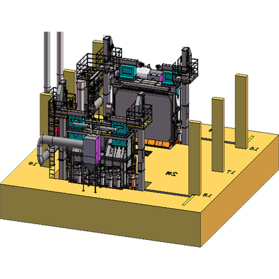 30kw/Set Δύο θέσεις Wire Rod Coil Shot Blasting Machine με γυρισμένη πόρτα PMW5500