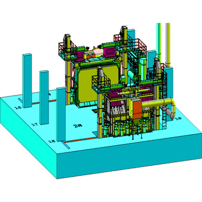 30kw/Set Δύο θέσεις Wire Rod Coil Shot Blasting Machine με γυρισμένη πόρτα PMW5500