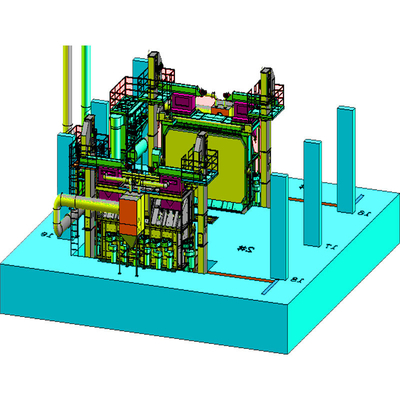 30kw/Set Δύο θέσεις Wire Rod Coil Shot Blasting Machine με γυρισμένη πόρτα PMW5500