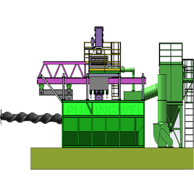 Προσαρμοσμένο PLC Mobile Mandrel Wire Rod Coil Shot Blasting Machine για την απαίτησή σας