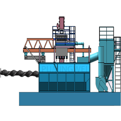 Προσαρμοσμένο PLC Mobile Mandrel Wire Rod Coil Shot Blasting Machine για την απαίτησή σας