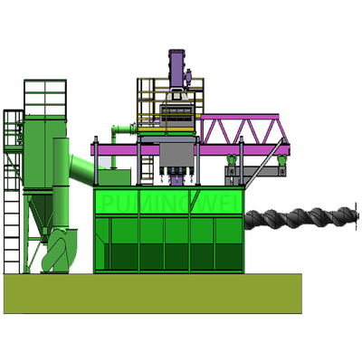 Υψηλής καθαρότητας PMW5000D 3D Wire Rod Coil Shot Blasting Machine με κινητή μάνδρα