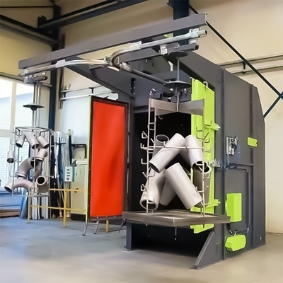 Προσαρμογή Καθαρό σιδηρόδρομο τύπου Hook Hanger Shot Blasting Machine για 2500kg χωρητικότητα
