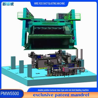 5500 mm Mandrill Pumingwei Wire Rod Coil Shot Blasting Machine και αυτόματη λειτουργία