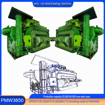 Τέλειο Blast Wheel Wire Rod Coil Shot Blasting Machine για και βελτιωμένη απόδοση