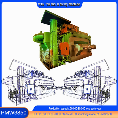 20-40RMB/T Κόστος εκτόξευσης Wire Rod Coil Shot Blasting Machine για διαφορετικές κατηγορίες καλωδίων