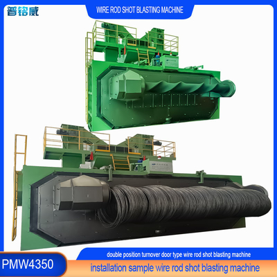 Προσαρμογή Δύο Mandrels Wire Rod Shot Blasting Machine για την επιφάνεια του ατσάλινου ελαίου