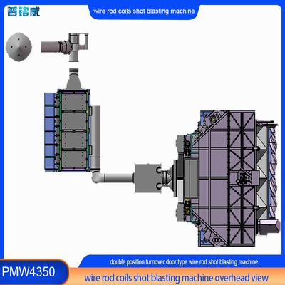 Προσαρμογή Δύο Mandrels Wire Rod Shot Blasting Machine για την επιφάνεια του ατσάλινου ελαίου