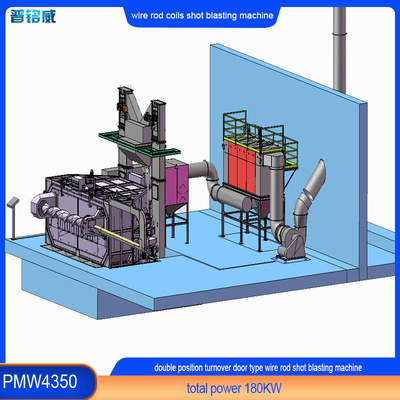 30 Kw Single Blast Wheel Wire Rod Coil Shot Blasting Machine με προσαρμόσιμες επιλογές