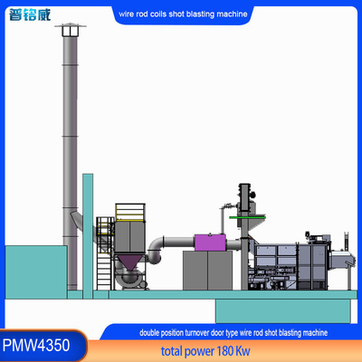Προσαρμόσιμο PMW4350 Wire Rod Coil Shot Blasting Machine για την αφαίρεση της επιφάνειας του σύρματος