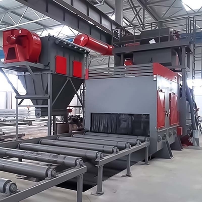 Χάλυβα κίτρινο και μπλε I-Beam εξοπλισμός καθαρισμού κυλίνδρων μεταφορέα πυροβολισμού μηχανή