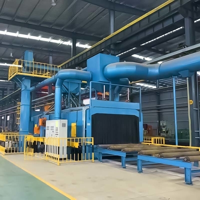 Χάλυβα κίτρινο και μπλε I-Beam εξοπλισμός καθαρισμού κυλίνδρων μεταφορέα πυροβολισμού μηχανή