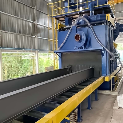 Χάλυβα κίτρινο και μπλε I-Beam εξοπλισμός καθαρισμού κυλίνδρων μεταφορέα πυροβολισμού μηχανή