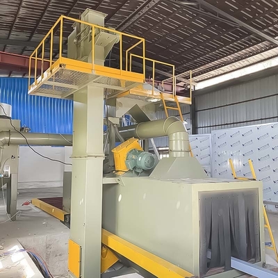 4*11kw Impeller Head Power Crawler Abrator για μεταλλικά φύλλα σε σχεδιασμό κυλινδρικών μεταφορέων