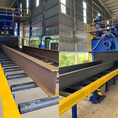 4*11kw Impeller Head Power Crawler Abrator για μεταλλικά φύλλα σε σχεδιασμό κυλινδρικών μεταφορέων
