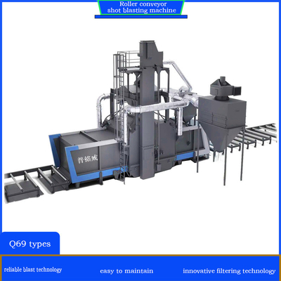 Προσαρμοσμένο Q69series Roller Conveyor Shot Blasting Machine για το καθαρισμό της επιφάνειας του εργασιακού υλικού