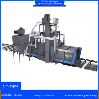 Προσαρμοσμένο Q69series Roller Conveyor Shot Blasting Machine για το καθαρισμό της επιφάνειας του εργασιακού υλικού