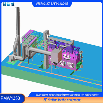 30kw/Set Impeller Head Power Wire Shot Blasting Machine για την απομάκρυνση της σκουριάς στην επιφάνεια του σύρματος