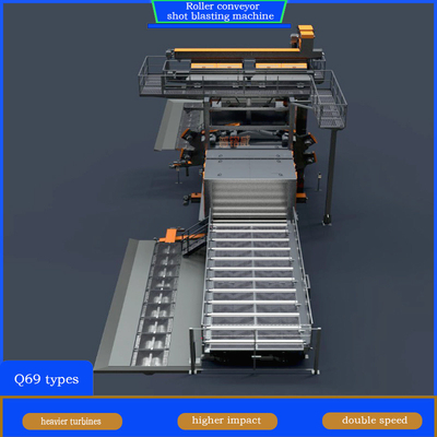 Προσαρμογή Roll Conveyor Shot Blasting Machine με συνεχή διαδικασία εκτόξευσης