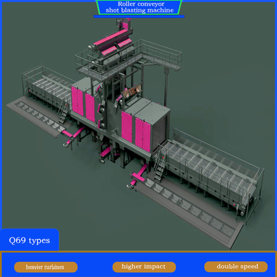 Αυτόματη Q6930A High End Roller Conveyor Shot Blasting Machine για μεγάλες δομές χάλυβα