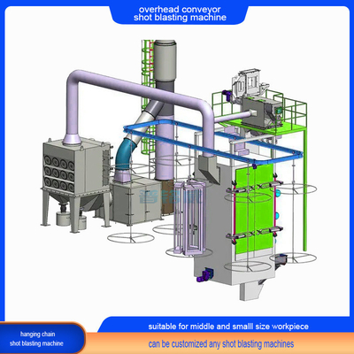 Κριτικό καθαρισμό 20t Perfect Overhead Chain Conveyor Shot Blasting Machine με γάντζο