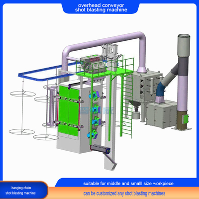 Κριτικό καθαρισμό 20t Perfect Overhead Chain Conveyor Shot Blasting Machine με γάντζο