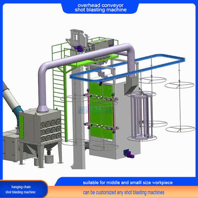 Κριτικό καθαρισμό 20t Perfect Overhead Chain Conveyor Shot Blasting Machine με γάντζο