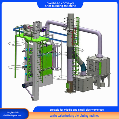 Κριτικό καθαρισμό 20t Perfect Overhead Chain Conveyor Shot Blasting Machine με γάντζο