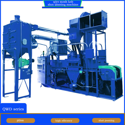 Προσαρμοσμένο QWD Series Wire Mesh Belt Shot Blasting Machine για πλαστικές κατασκευές