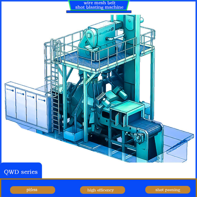 Προσαρμοσμένο QWD Series Wire Mesh Belt Shot Blasting Machine για πλαστικές κατασκευές