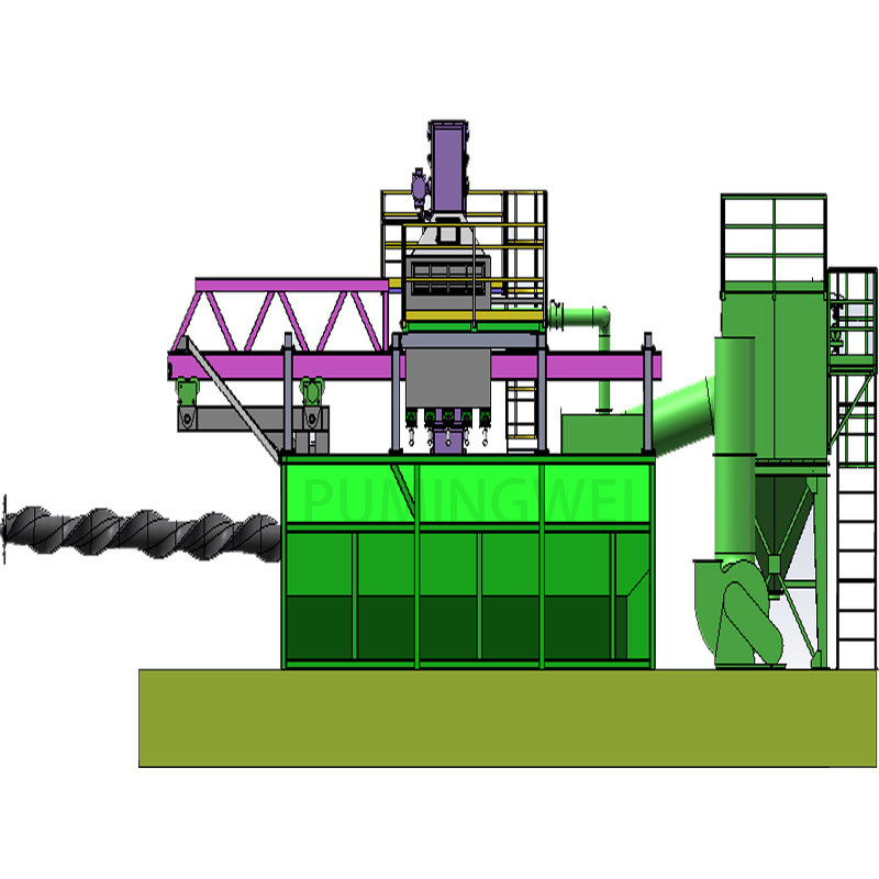 Προσαρμοσμένο PLC Mobile Mandrel Wire Rod Coil Shot Blasting Machine για την απαίτησή σας