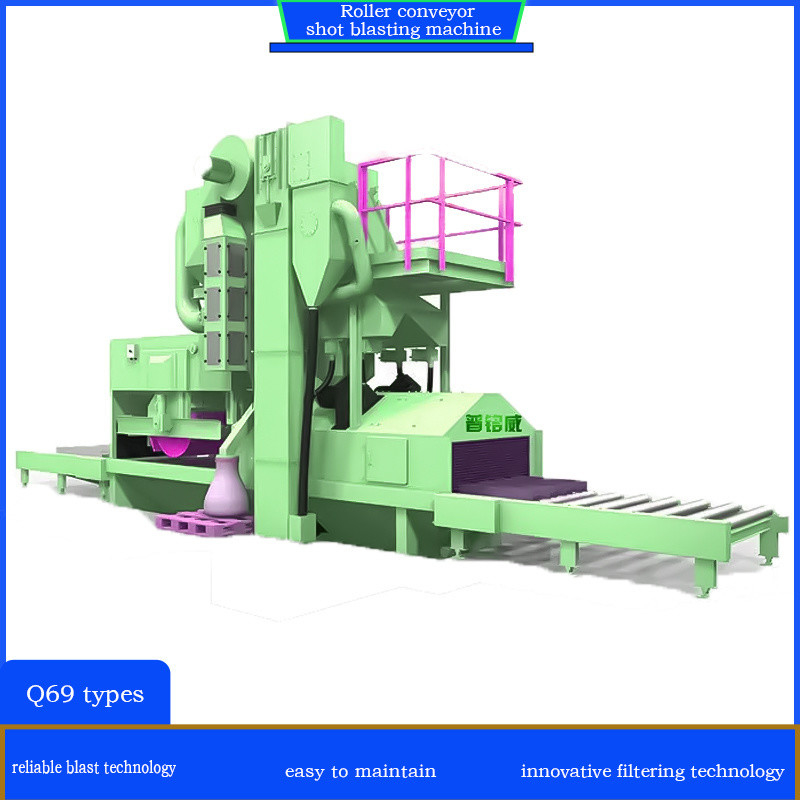 Προσαρμοσμένο Q69series Roller Conveyor Shot Blasting Machine για το καθαρισμό της επιφάνειας του εργασιακού υλικού
