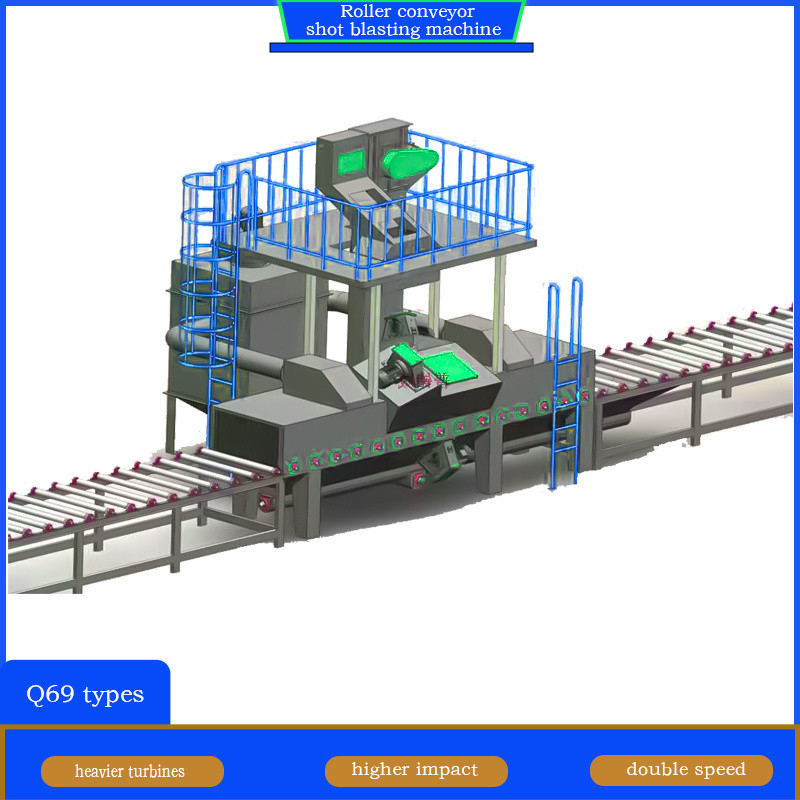Προσαρμοσμένο M 13 Liner Steel Plate Roller Pass Through Conveyor Shot Blasting Machine (Μαξίνος εκτόξευσης με σφαίρα)