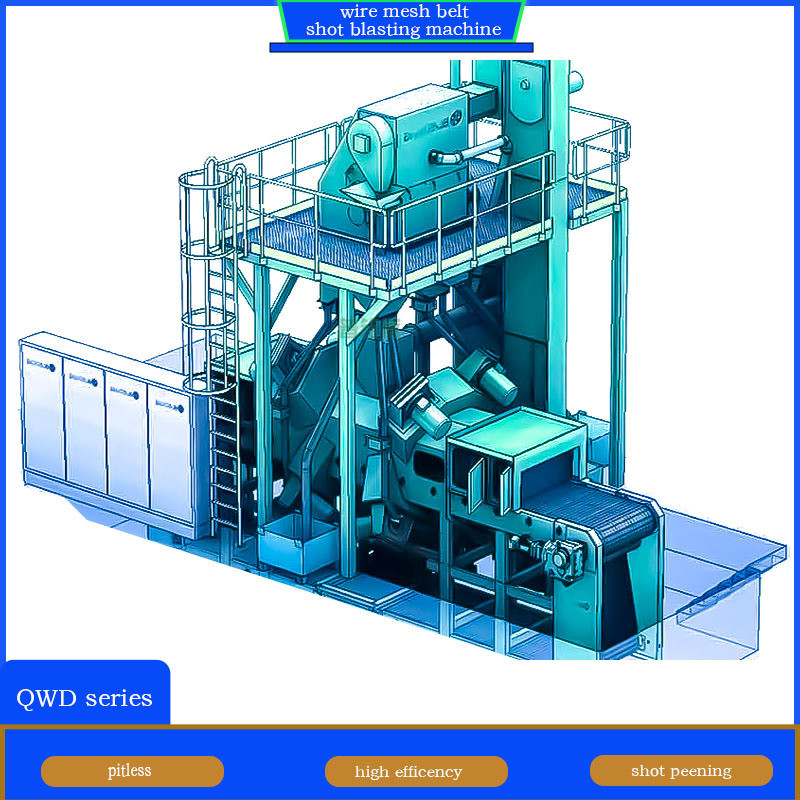 4 Blast Wheel Wire Mesh Belt Shot Blasting Machine for Foundry Remains Elimination (Μετάλλευση απομεινάριων για χυτήρια)